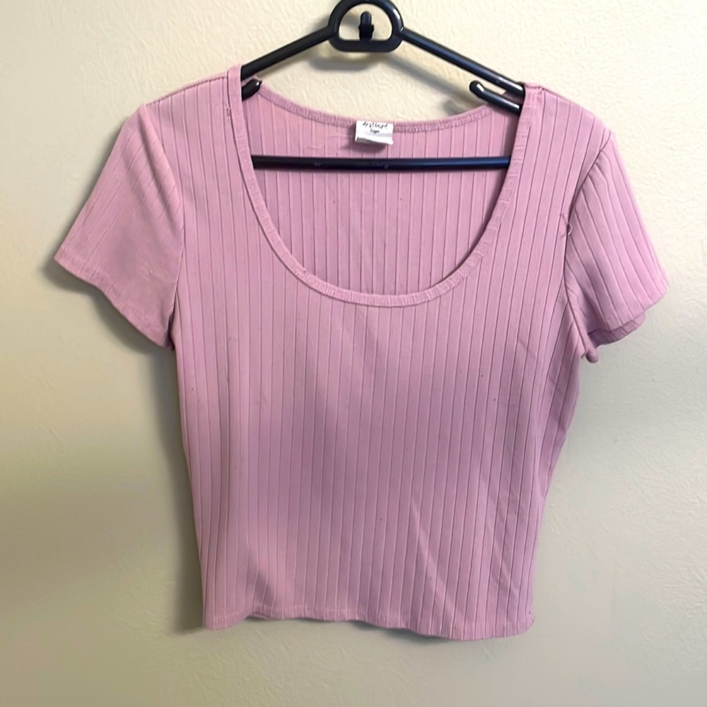 Rose Pink mid length crop top